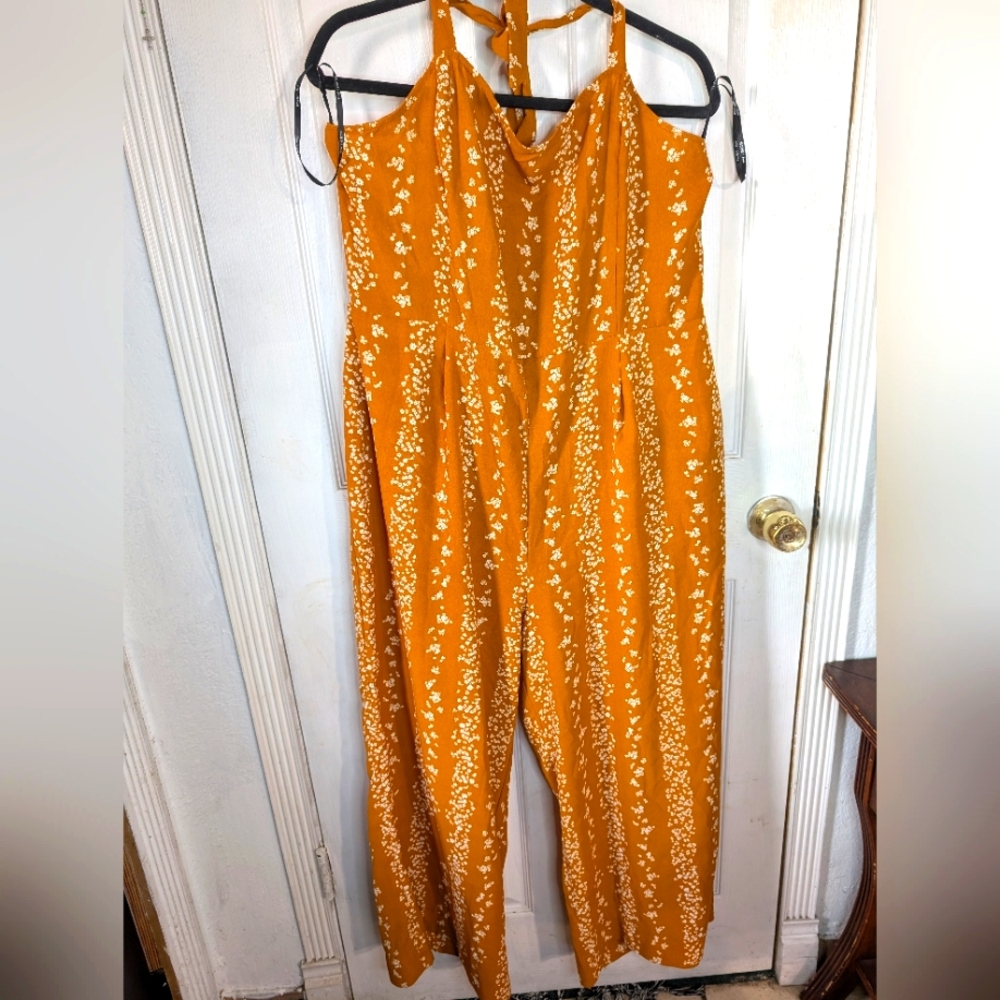 Floral Orange Jumpsuit‎ BCBG SZ XXL 0286
